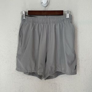 Hill City Athletic Shorts Mens Small Gray Lined Elastic Waist Running Nylon 5in